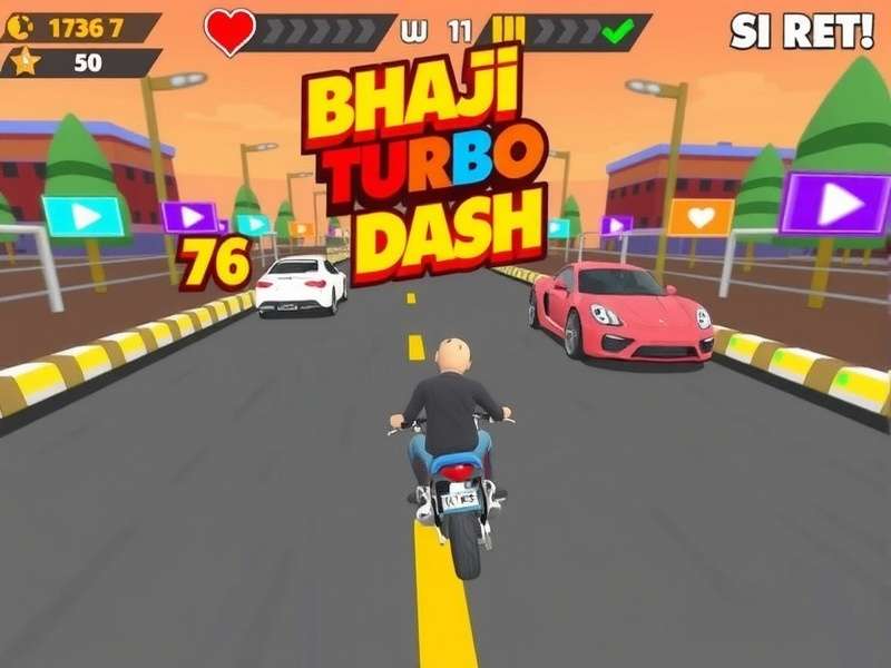 Bhaji Turbo Dash gameplay screenshot showing Indian street racing